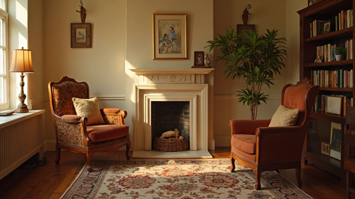 Salon w stylu vintage