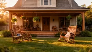 Dom z werandą w stylu amerykańskim projekt