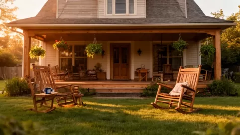 Dom z werandą w stylu amerykańskim projekt