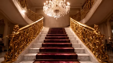 klatka schodowa w stylu glamour