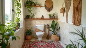 Mała łazienka w stylu boho