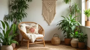 Mały salon w stylu boho