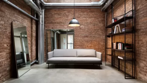 Mały salon w stylu loft