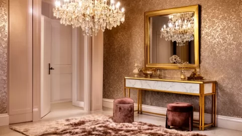 przedpokój w stylu glamour